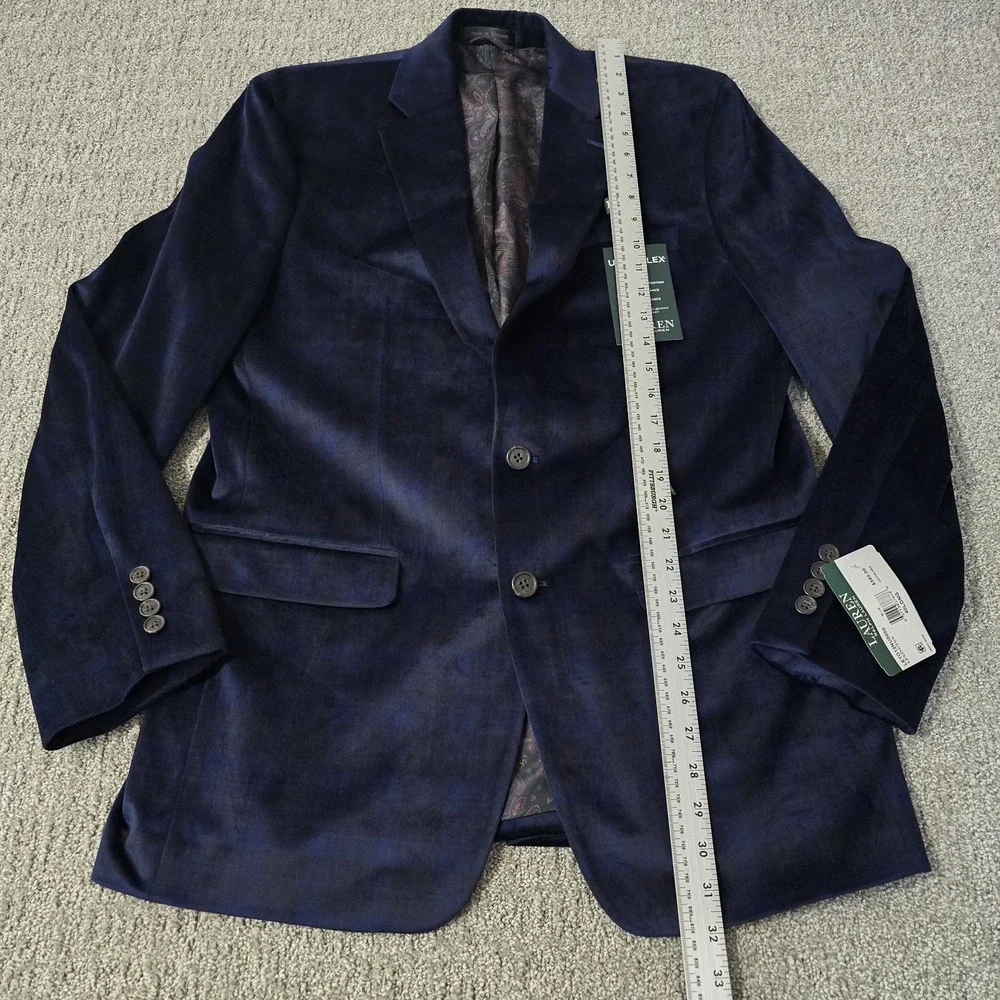Lauren Ralph Lauren Lexington Sport Coat Mens 40L Ultraflex Velvet Plaid NWT‎